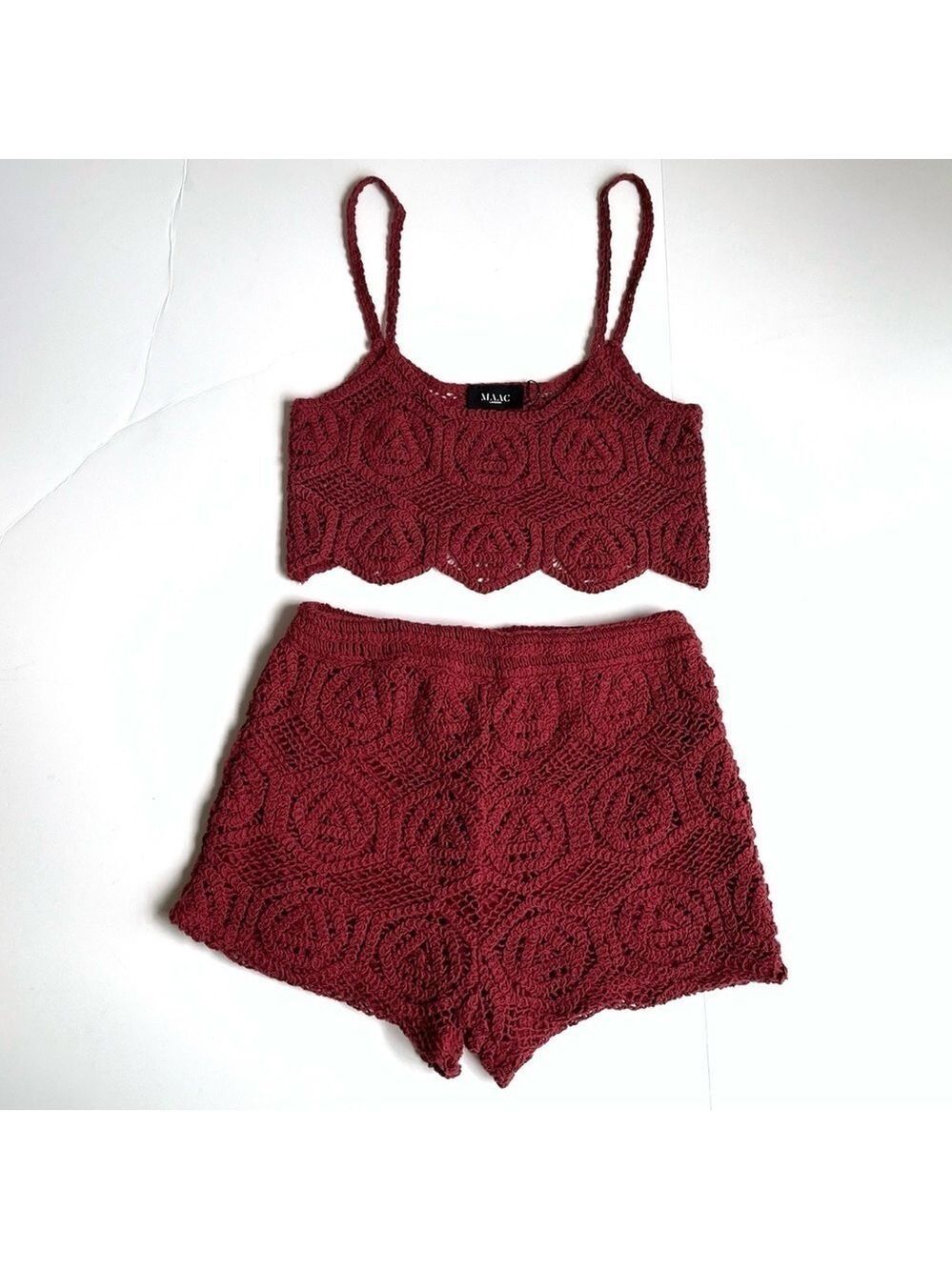 MAAC London Crochet Crop Top & Shorts Set - Picture 2 of 12